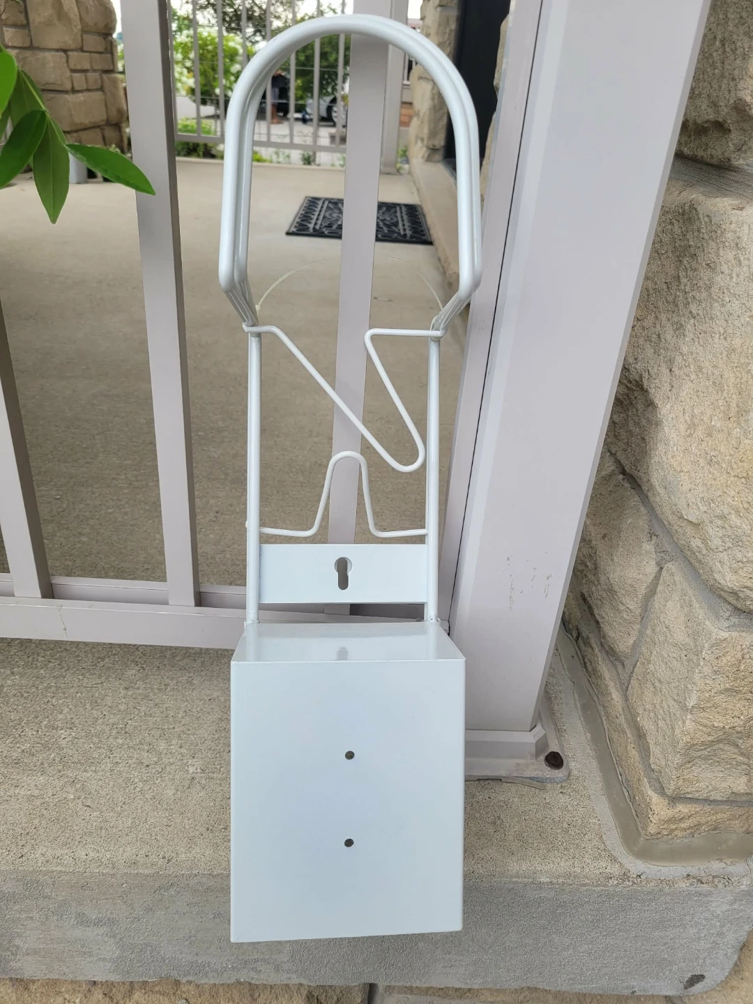 White Metal Central Vacuum Tool and Hose Organizer