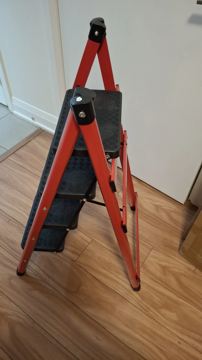 Red 4-Step Folding Step Stool Ladder - photo 2
