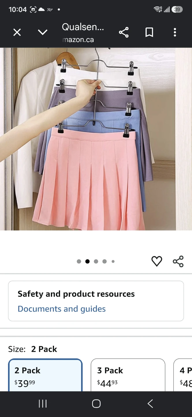 Qualsen 2 Pack Skirt/pant Hangers with Adjustable Clips - photo 3