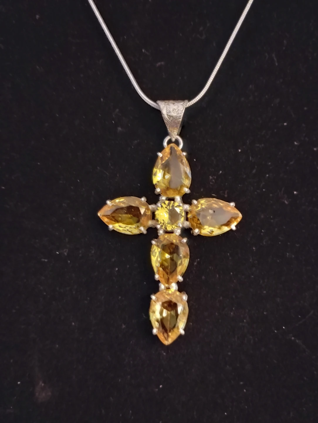 Sterling Silver Citrine Cross