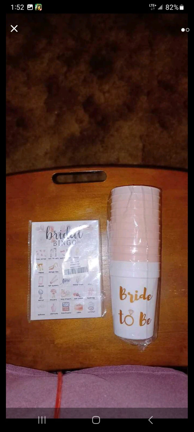 Bride to Be Party Cups and Bingo Game