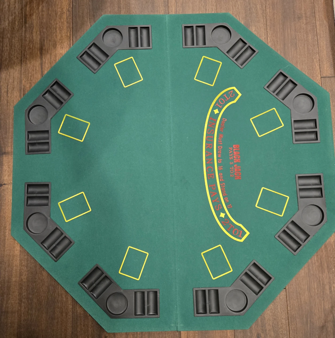 Blackjack Folding Poker Table Top