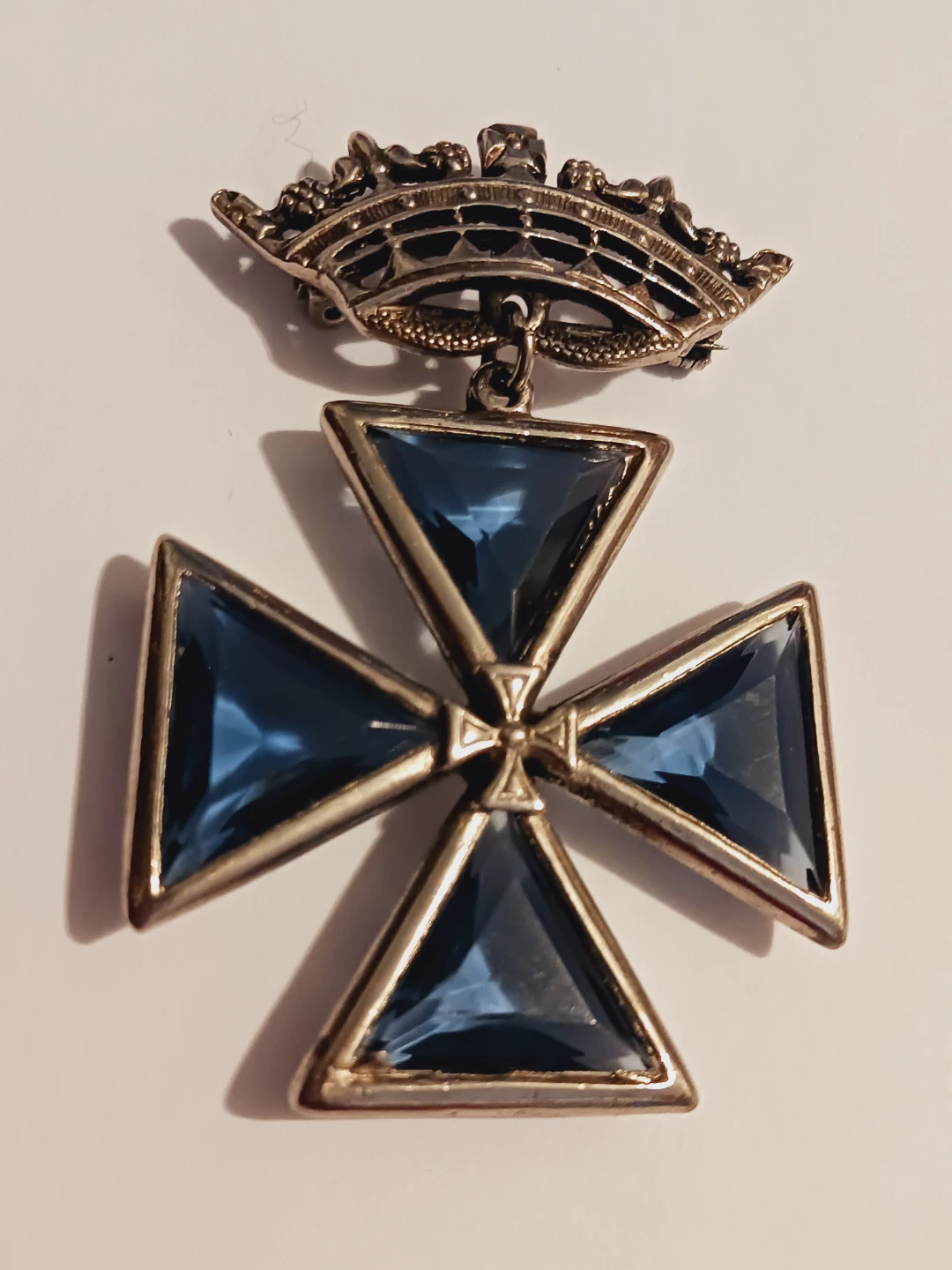 Antique Collectible Silver Maltese Cross Brooch - photo 3