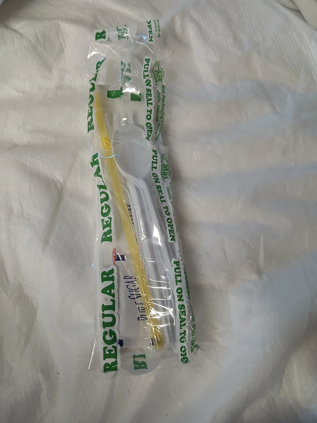 Regular Straw, Spoon, and Sugar Packet