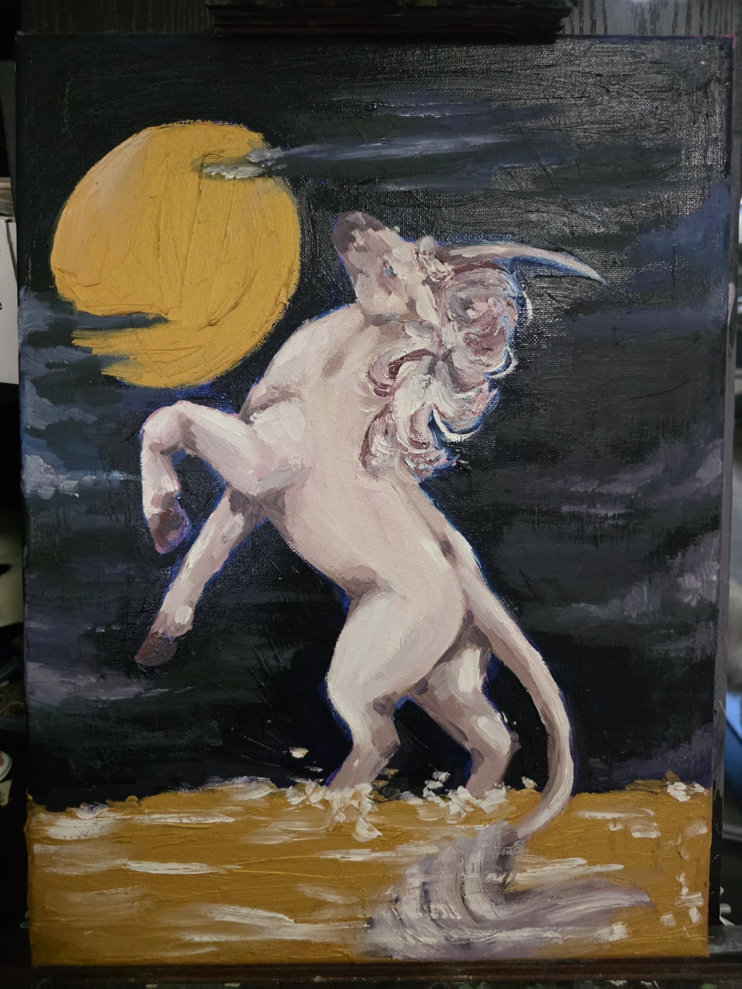 Unicorn with moon