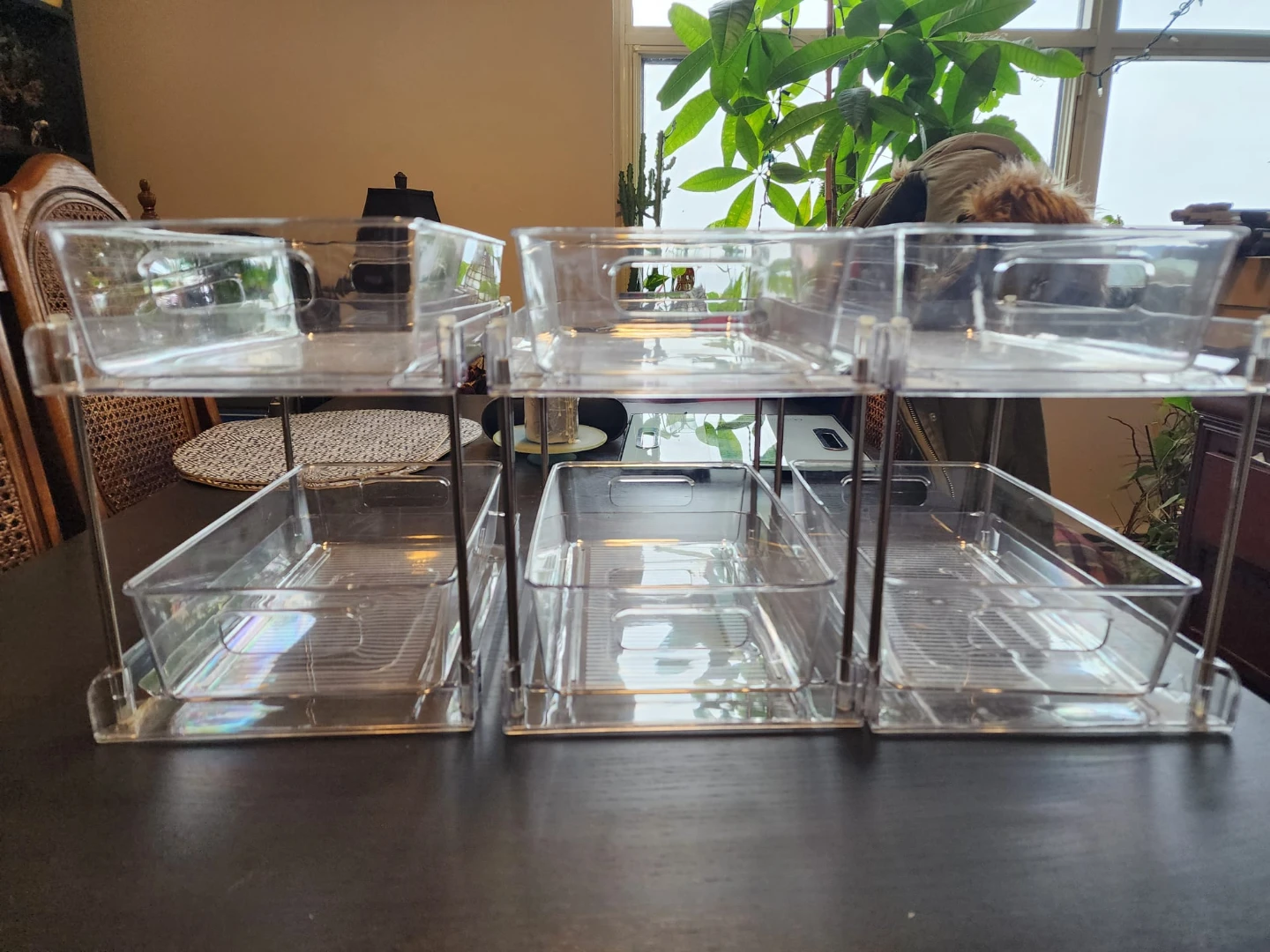 Clear 2-Tier Stackable Storage Bins