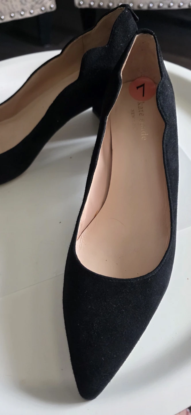 Kate Spade Black Suede Pointed Toe Heels - Size 7 - photo 3