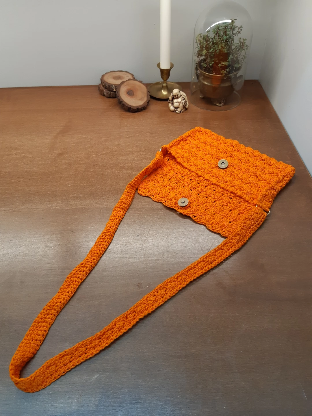 Vibrant Orange Hand crochet boho shoulder bag - photo 3