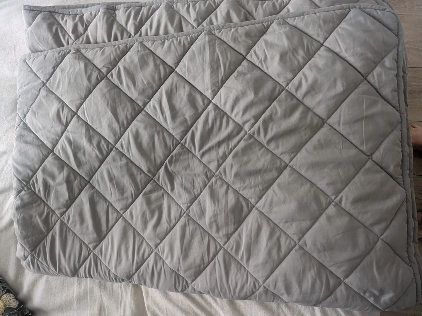 BlanQuil Grey Quilted Throw Blanket