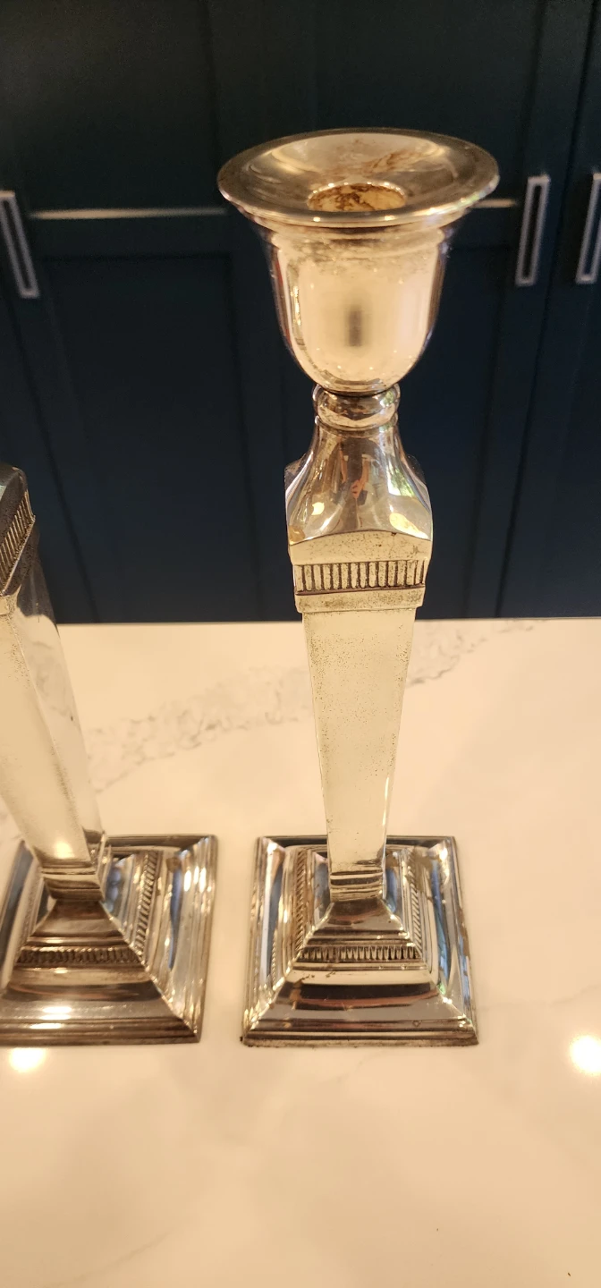 Pottery Barn Silver Plated Candlesticks Pair - photo 3