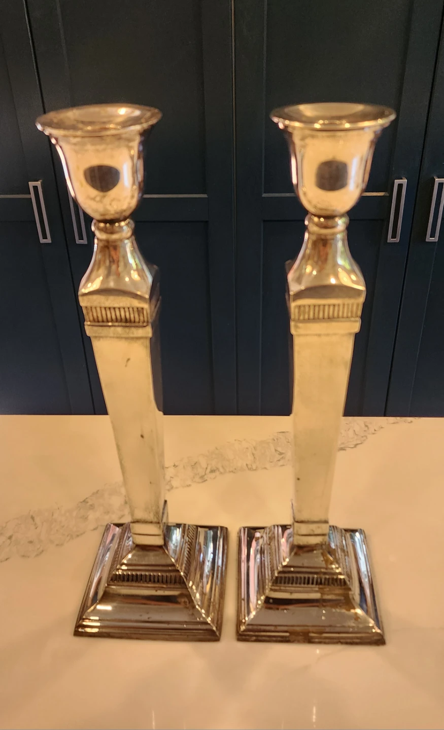 Pottery Barn Silver Plated Candlesticks Pair - photo 4