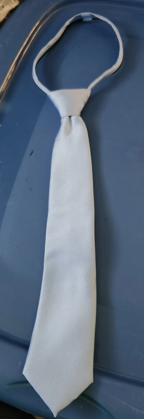 Boys Light Blue Striped Pre-Tied Tie