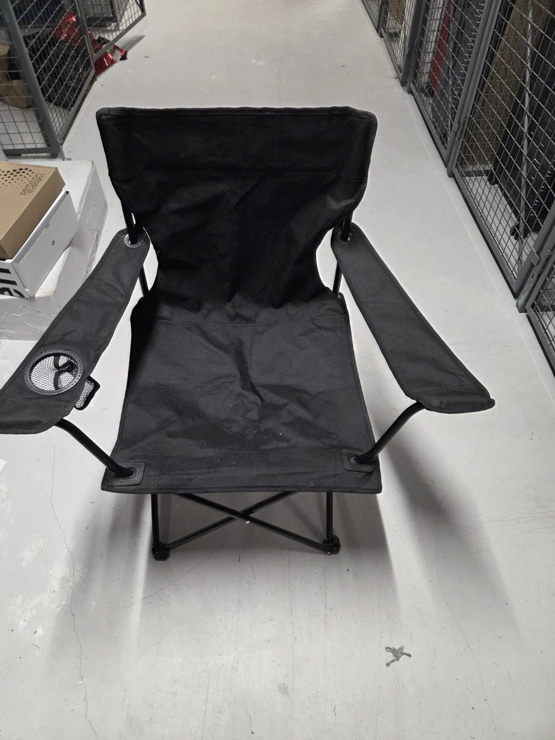 Black Folding Camp Chair with Cup Holder - photo 2