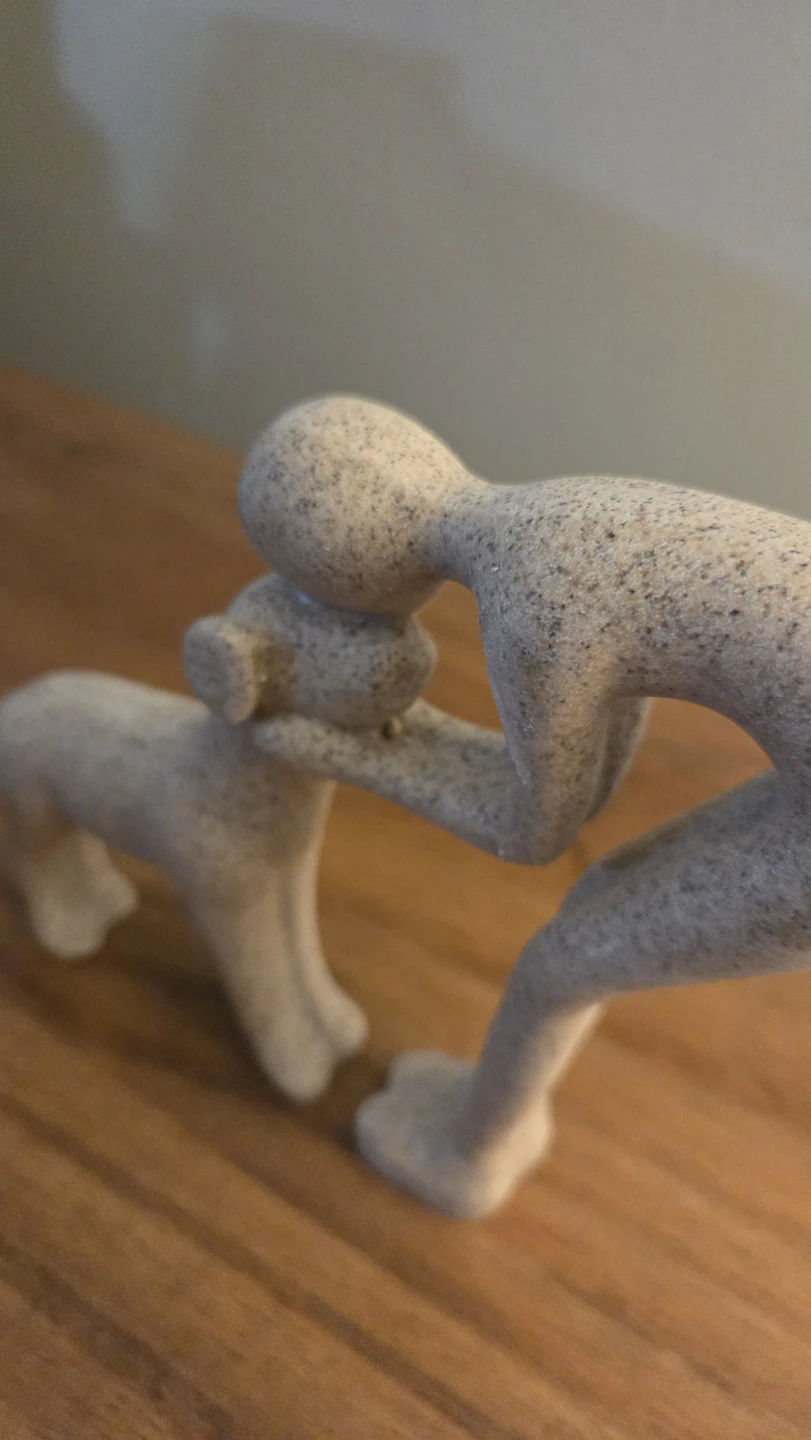 Friends Fürever – Human & Dog Sandstone Statue *new - photo 3