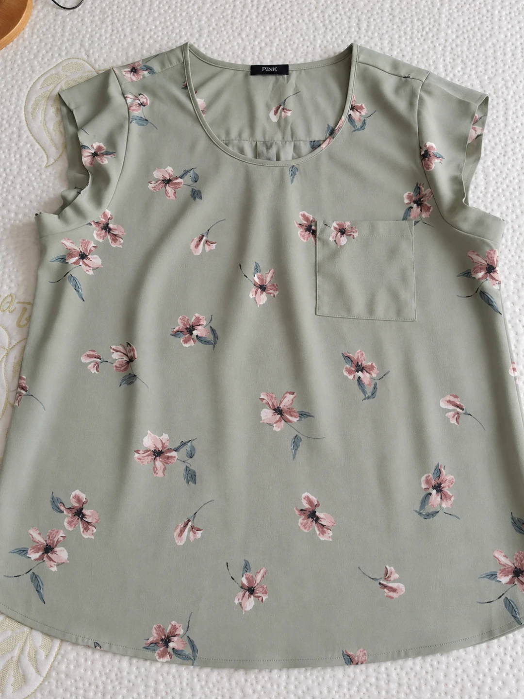 Pink Floral Print Blouse