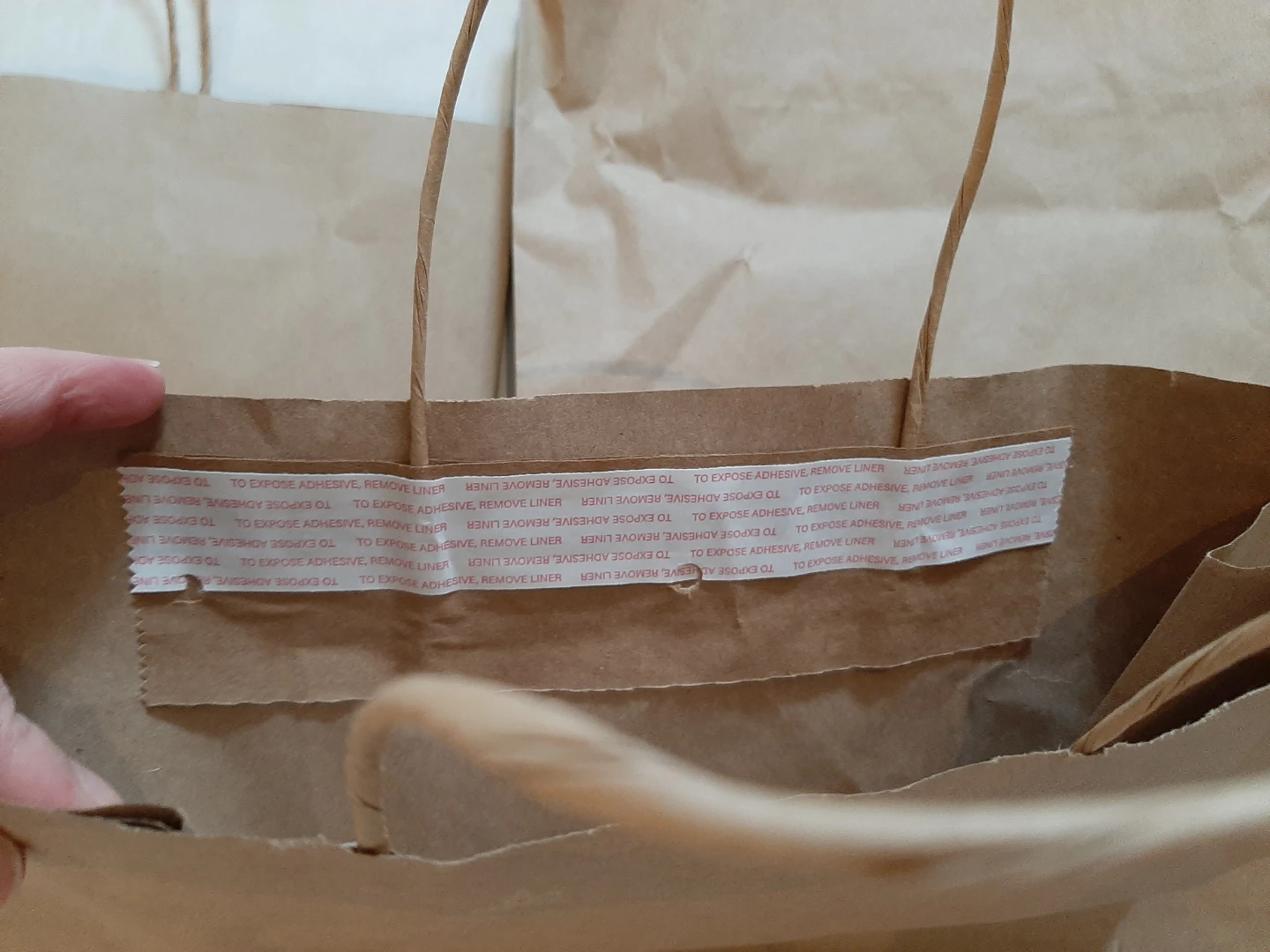 Lot of 5 Paper Grocery Bags with Seal - photo 3