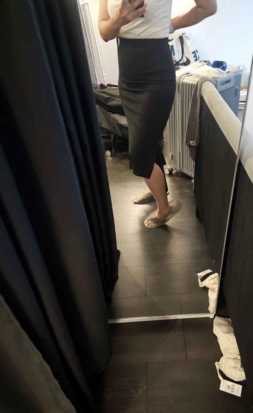 Black Ruffle Hem Pencil Skirt 55(M) - photo 3