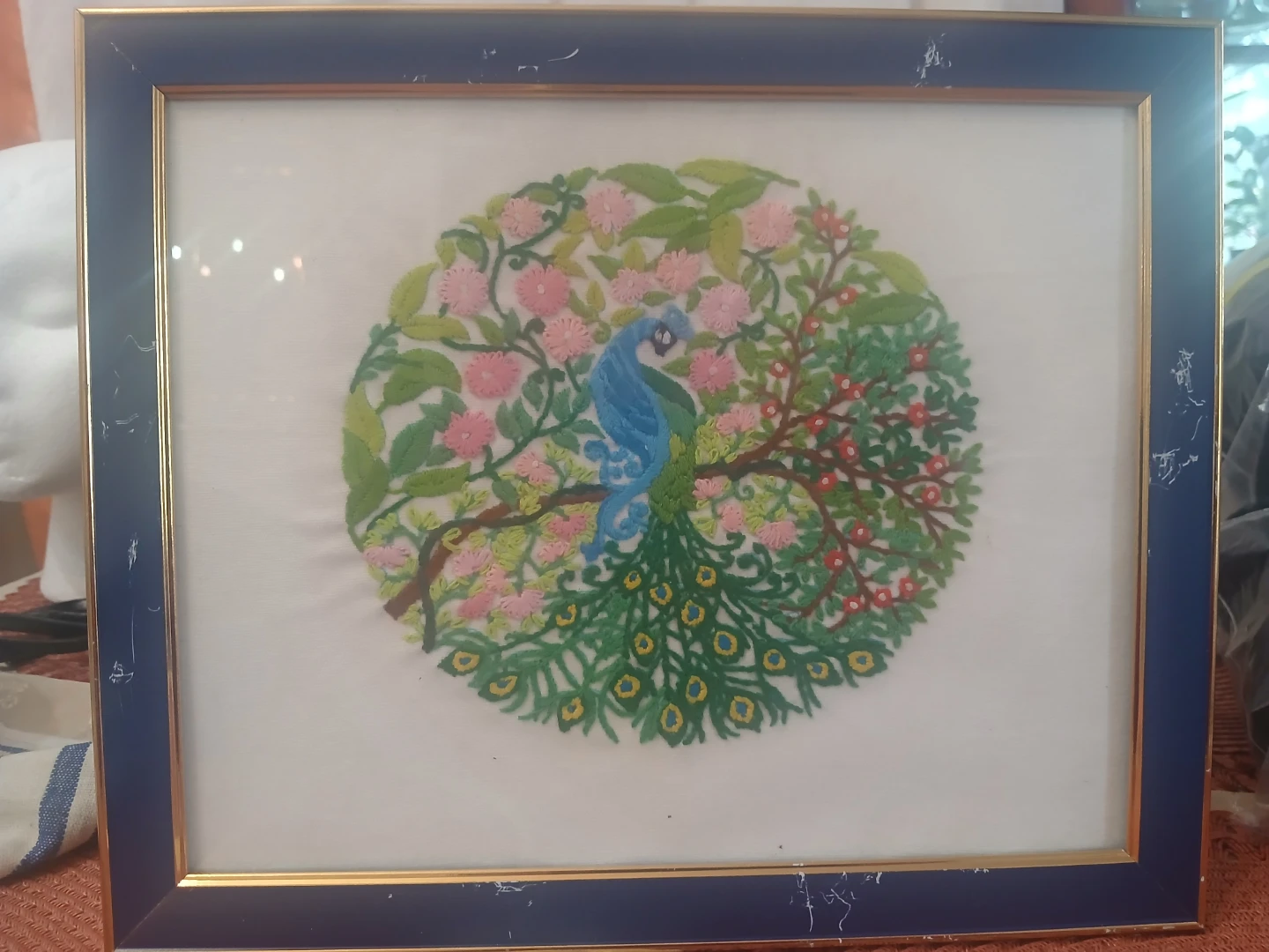Framed Embroidered Wall Art - Birds and Flowers - photo 3