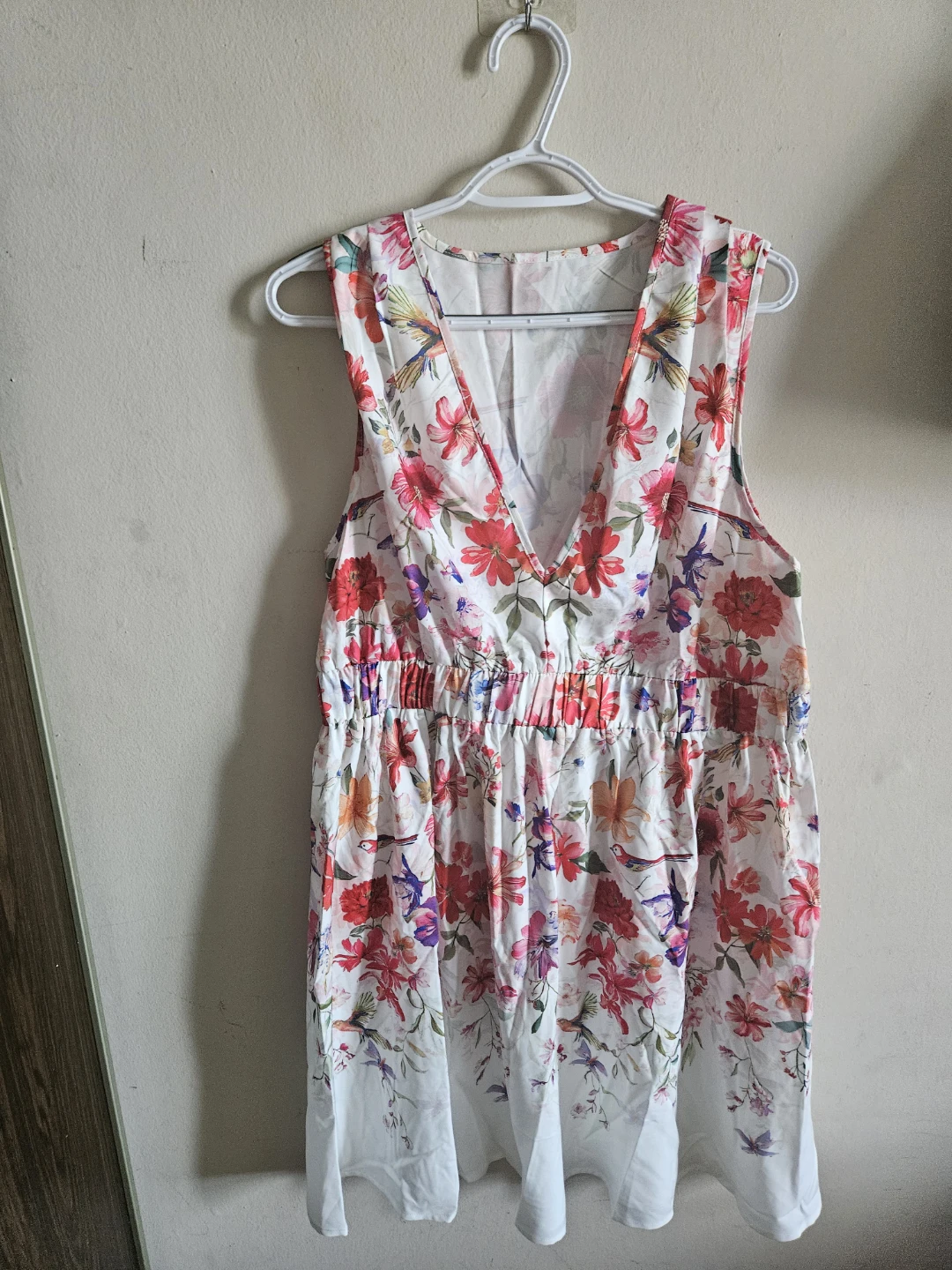 Floral Print V-Neck Dress XL