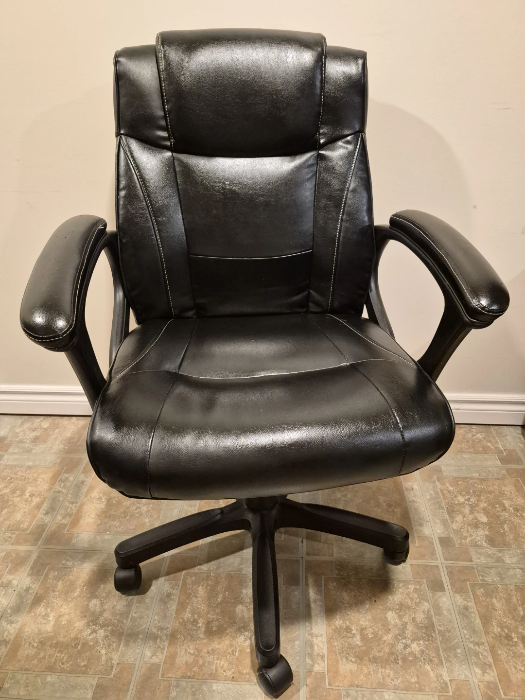 Black Faux Leather Office Chair