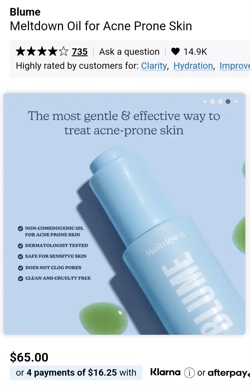 Blume Meltdown Oil for Acne Prone Skin - photo 3