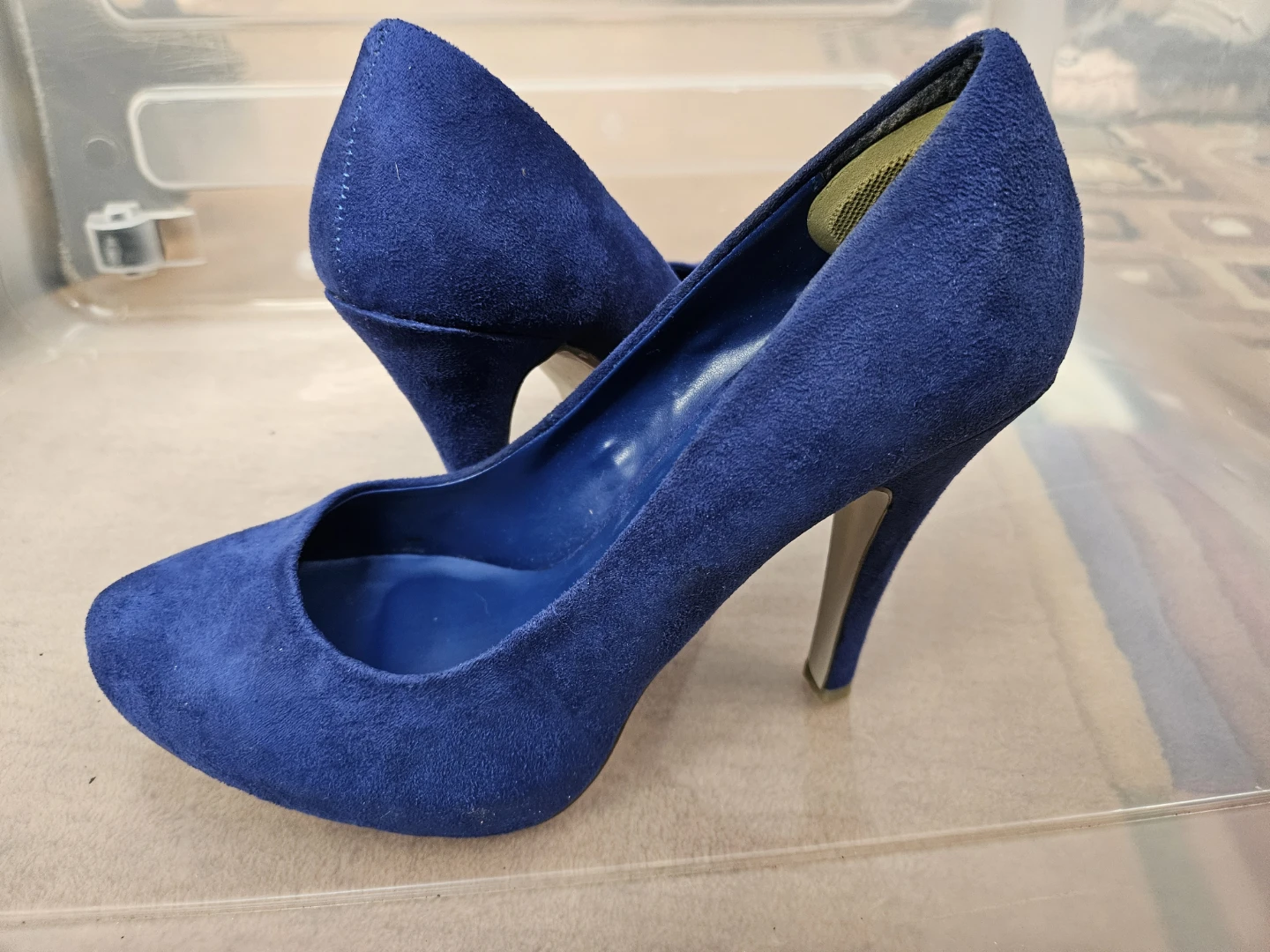 Blue Suede High Heels 8.5 - photo 4