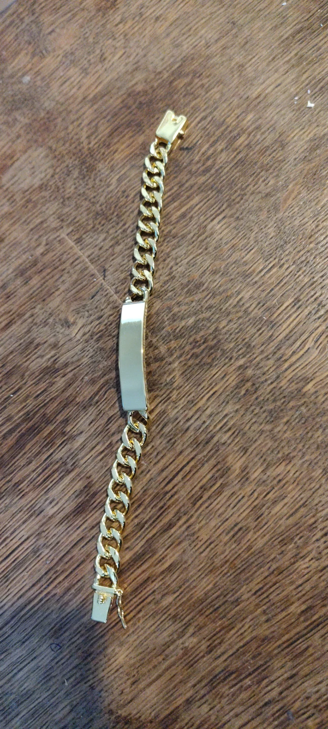 Gold color Chain ID Bracelet 24K