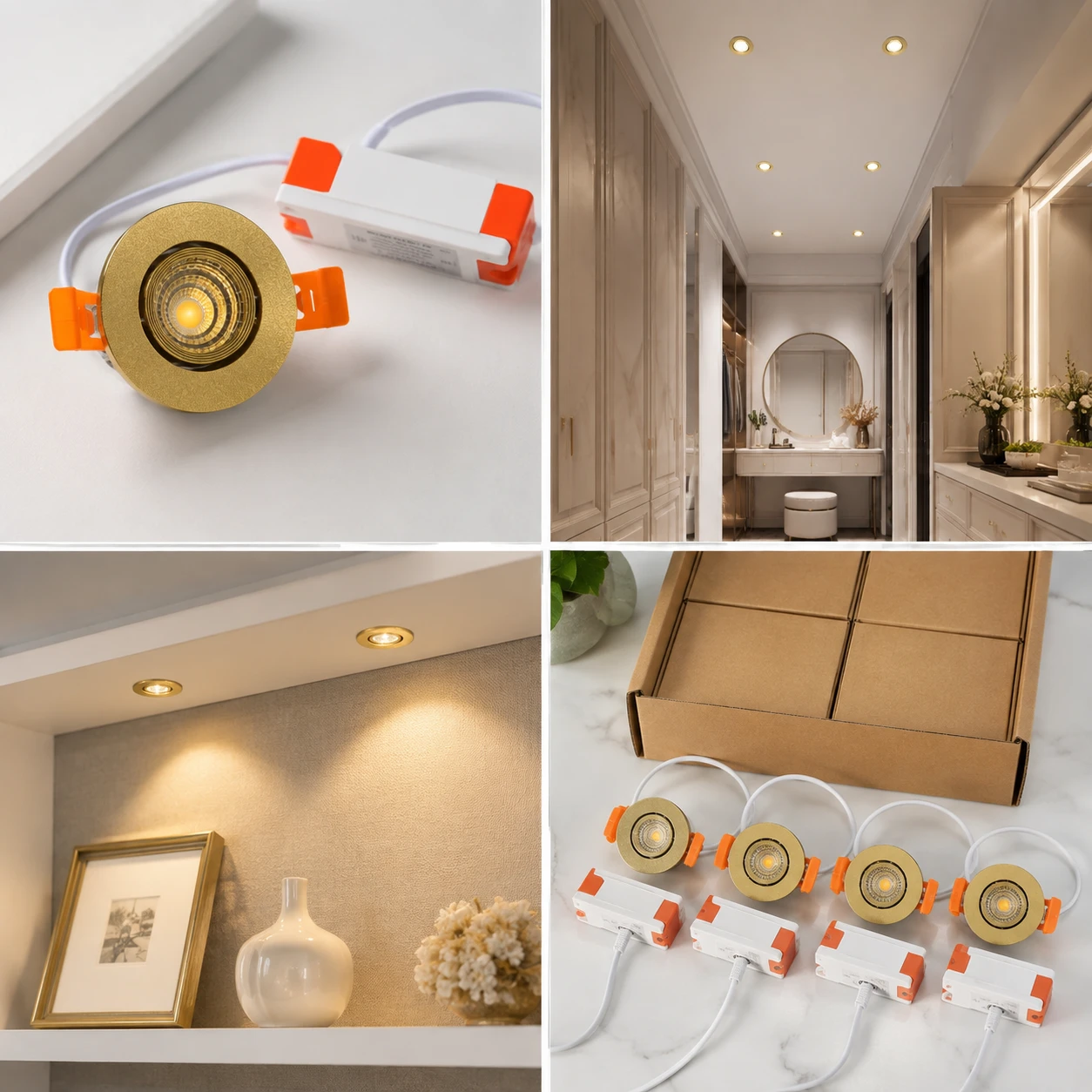 NEW Recessed LED Ceiling Lights - 4 Pack