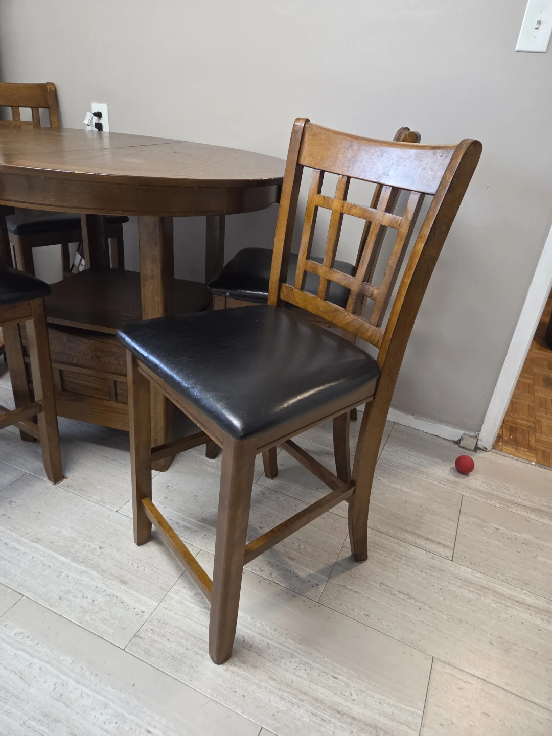 Wooden Counter Height Table with 4 Chairs - photo 4