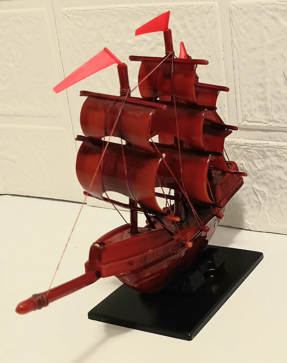 ⛵️Miniature Red Ship Aquarium Decoration⛵️ - photo 3