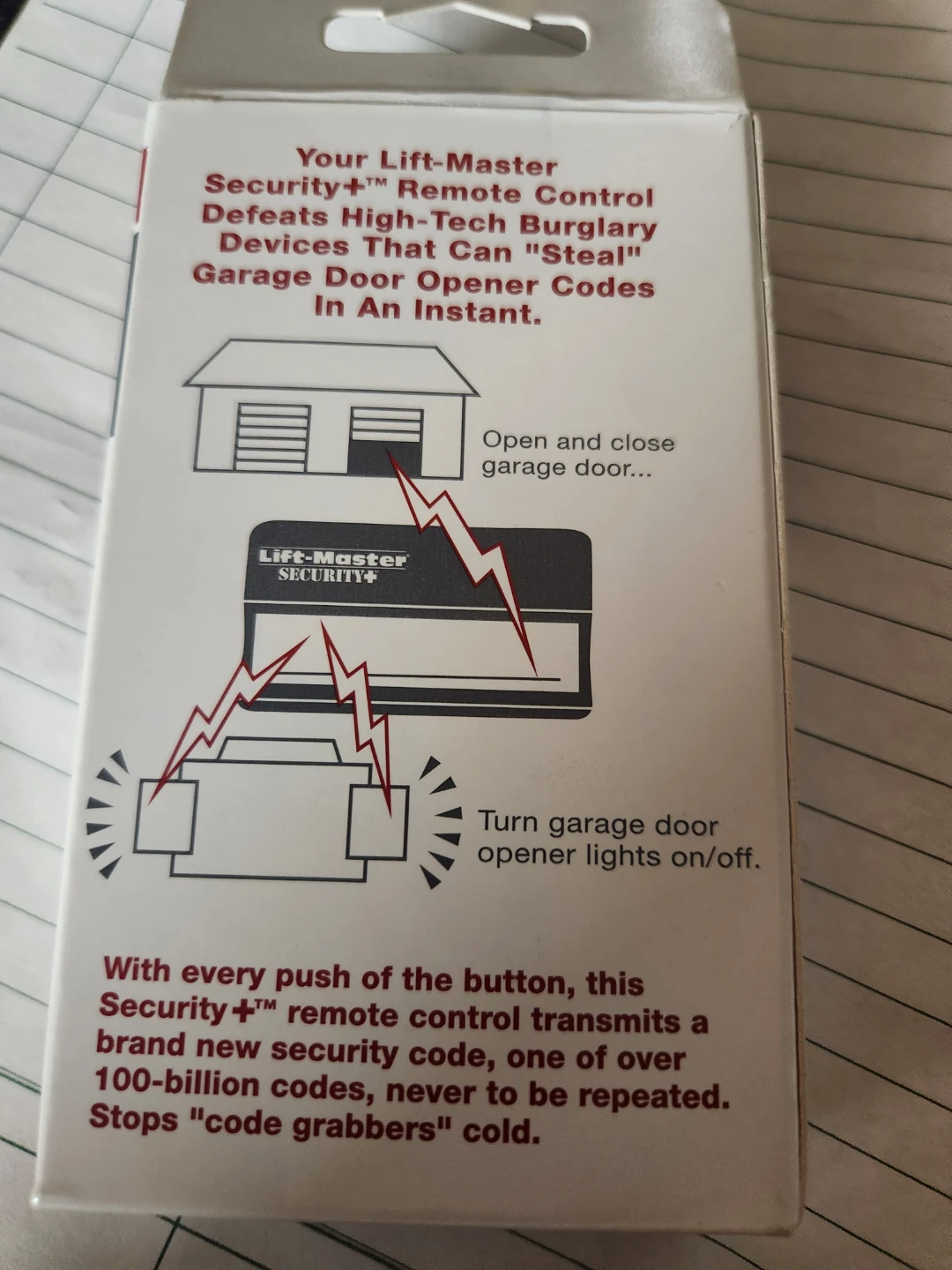 Brand new Lift-Master Model 971LM Security+ Remote Control - photo 2