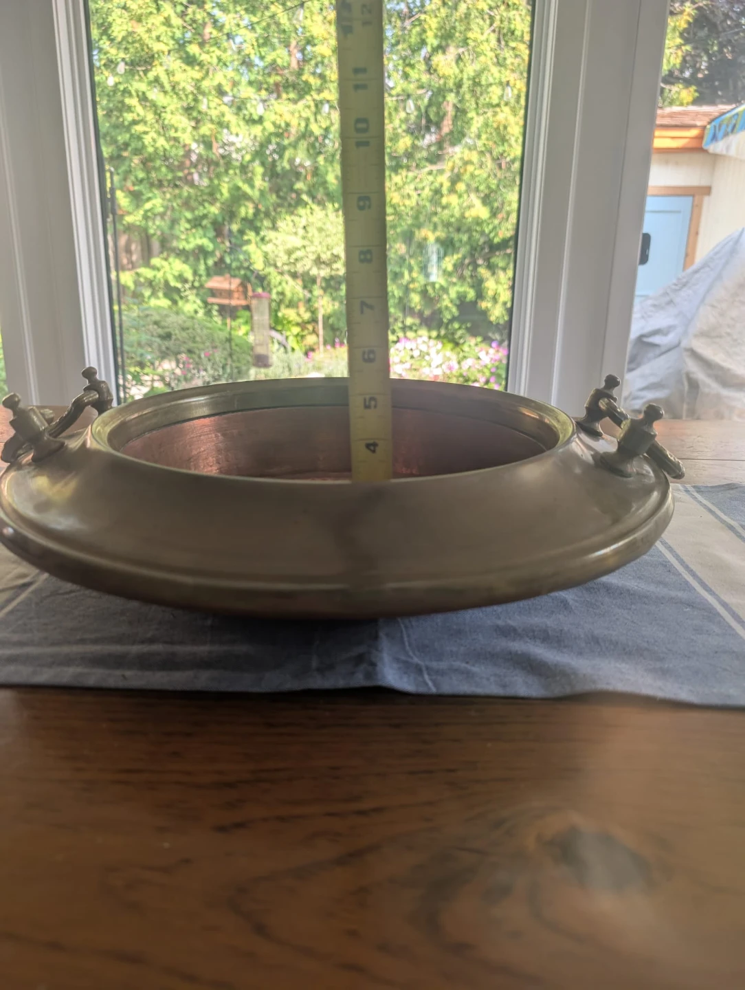 Antique French Brazier Brass And Hammered Copper Tray - photo 4