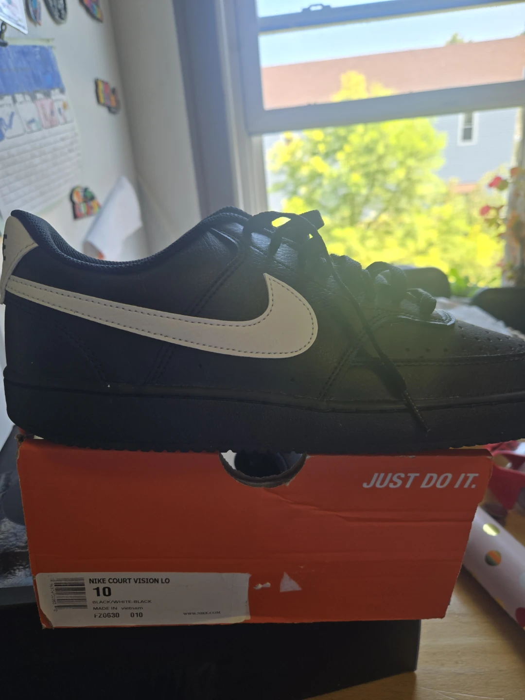 Nike Court Vision Low Men's Sneakers Black White Size 10 - photo 5