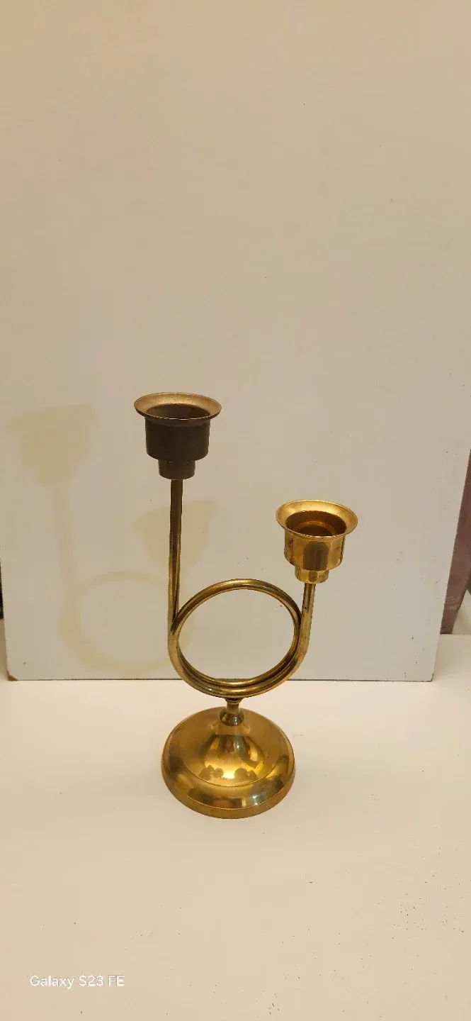 Brass 2-Candle Holder includes two candles - photo 3