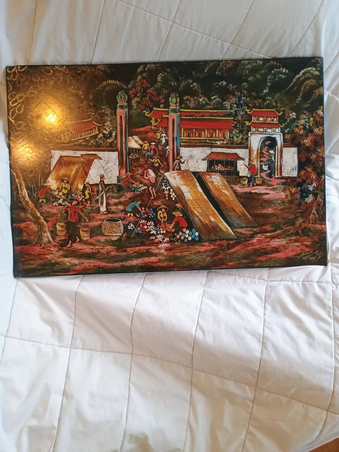 Vintage Vietnamese Lacquer Painting