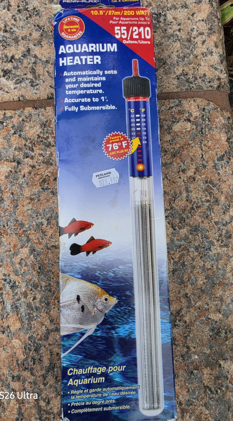 Penn-Plax Cascade Heat Aquarium Heater Fully Submersible CH10200
