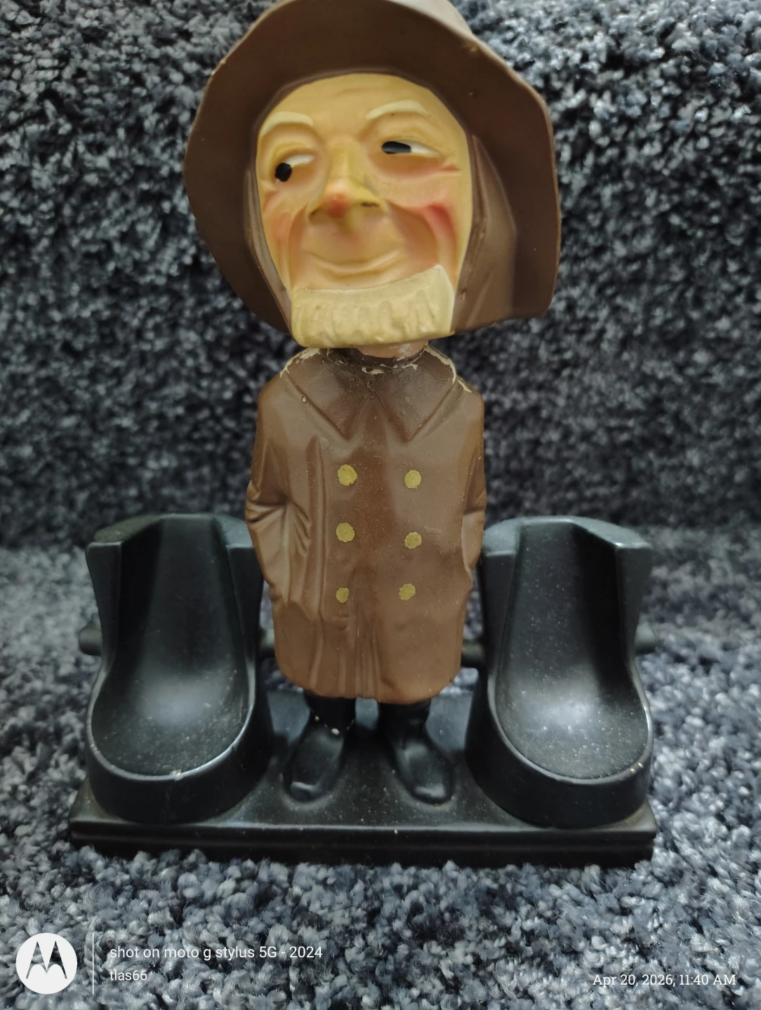 Vintage Fisherman Figurine Ashtray