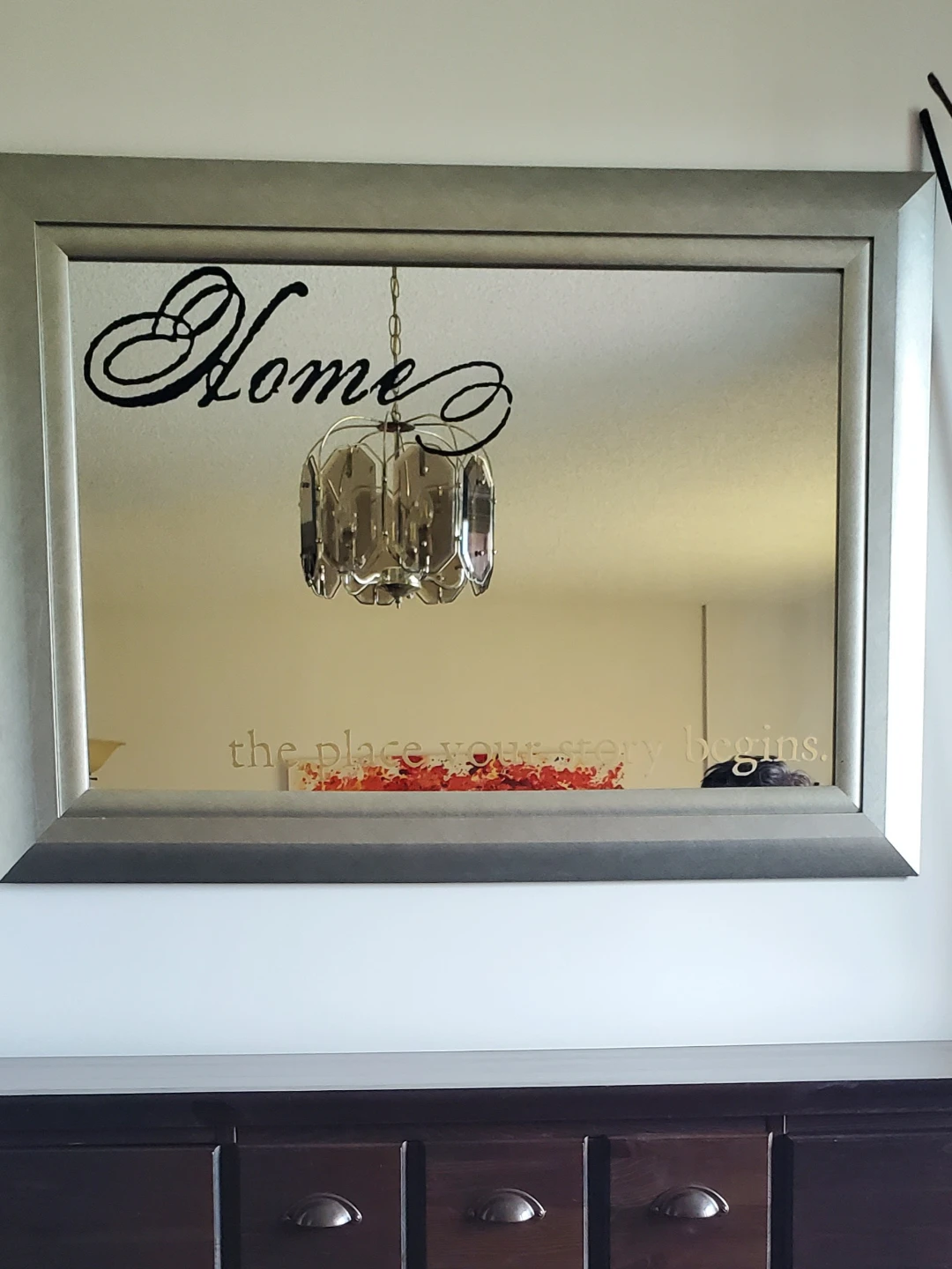 Decorative Mirror with "Home" Quote