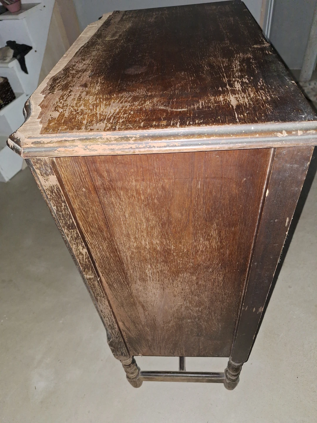 Antique Wooden 2-Shelf Cabinet - photo 3
