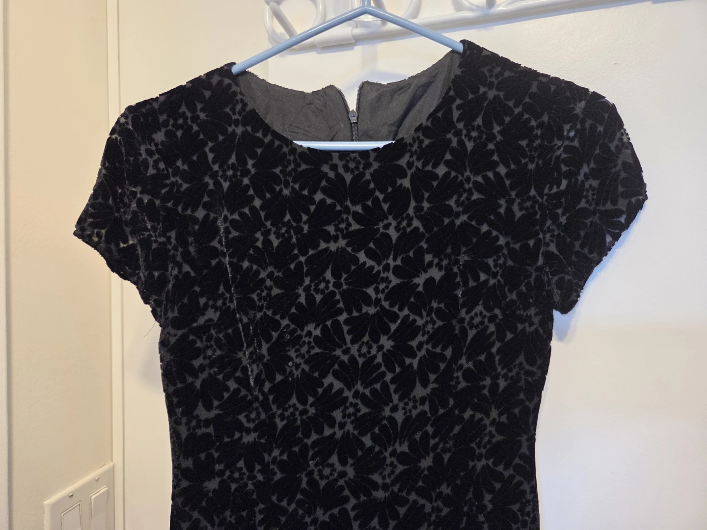 Black Velvet Burnout Dress - photo 2
