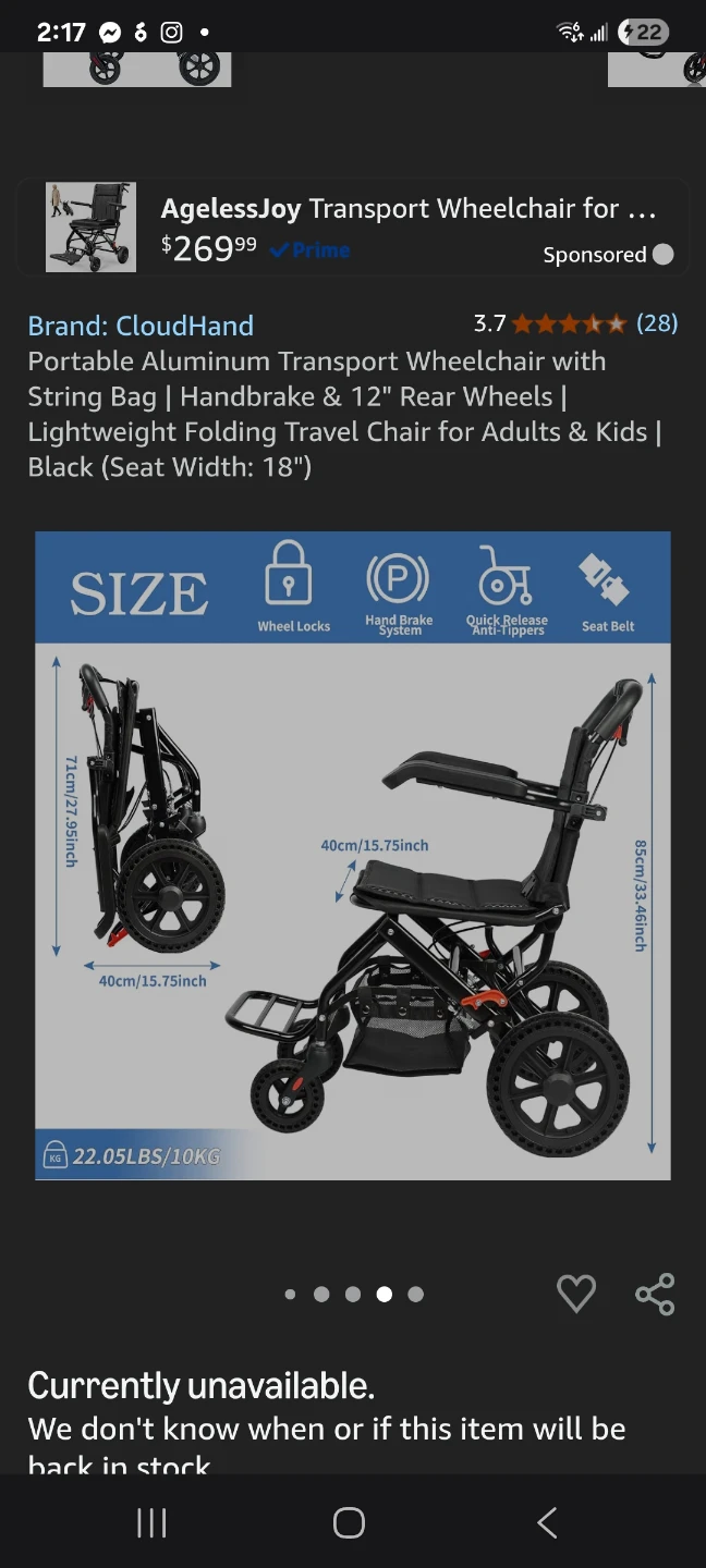 Portable Aluminum Transport Wheelchair New - photo 5