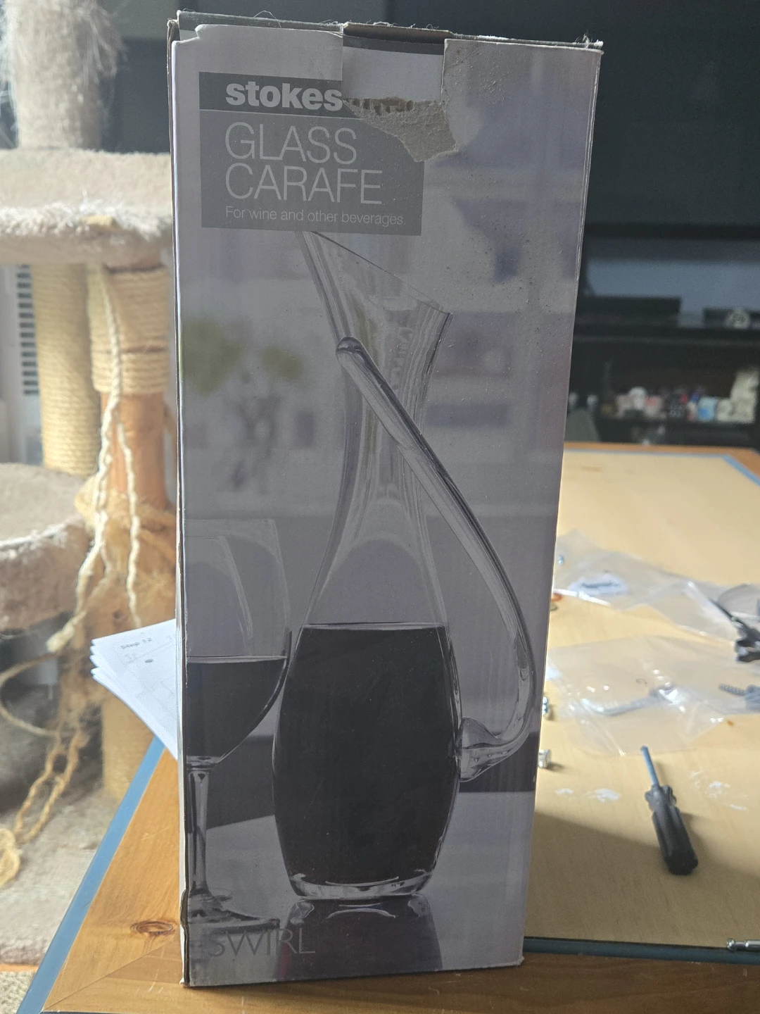 Stokes Swirl Glass Wine Carafe