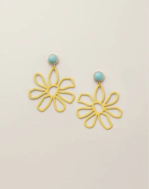 Brand new yellow flower earrings