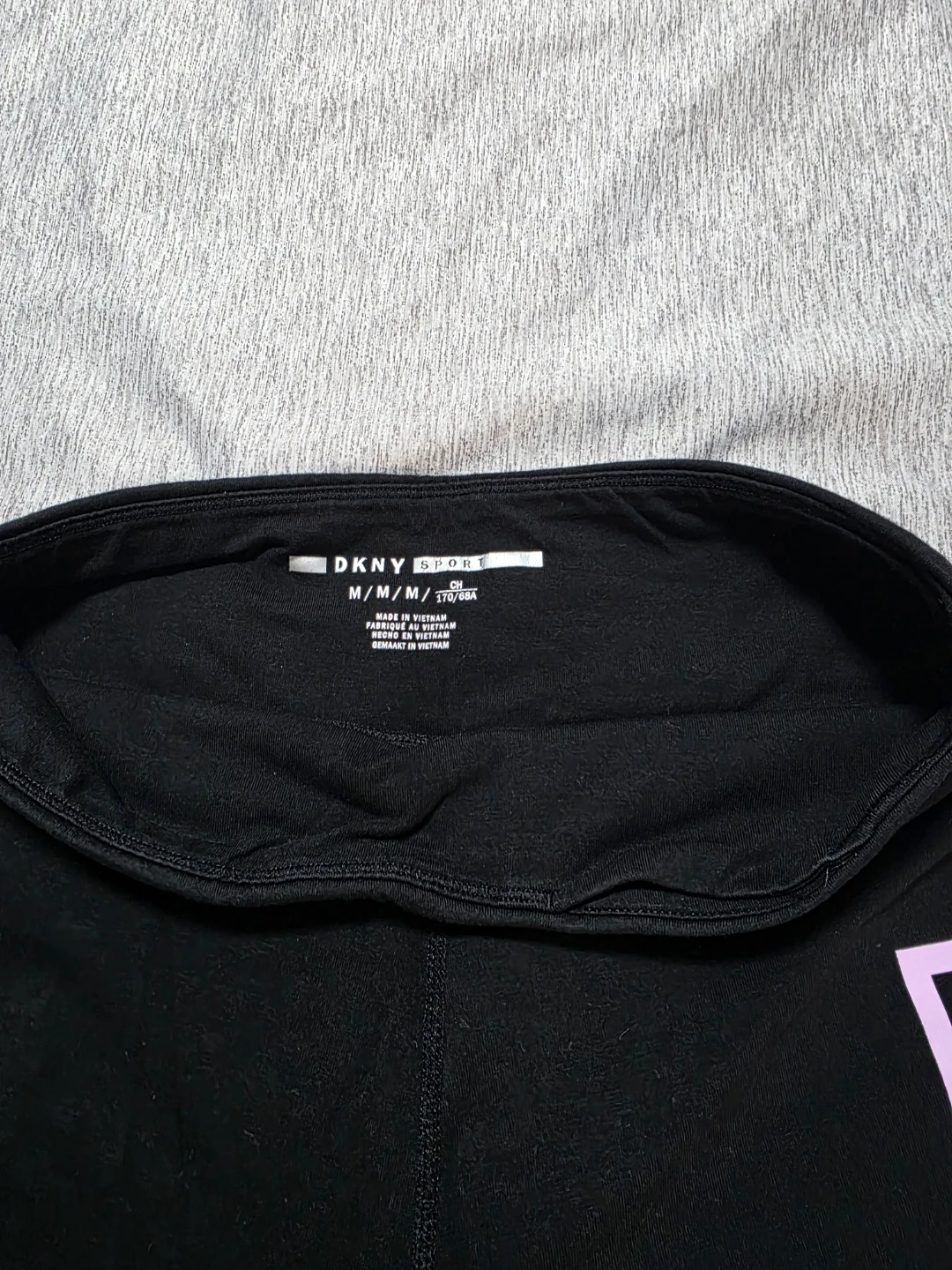 DKNY Sport Black Leggings with Pink Logo - Medium - photo 3
