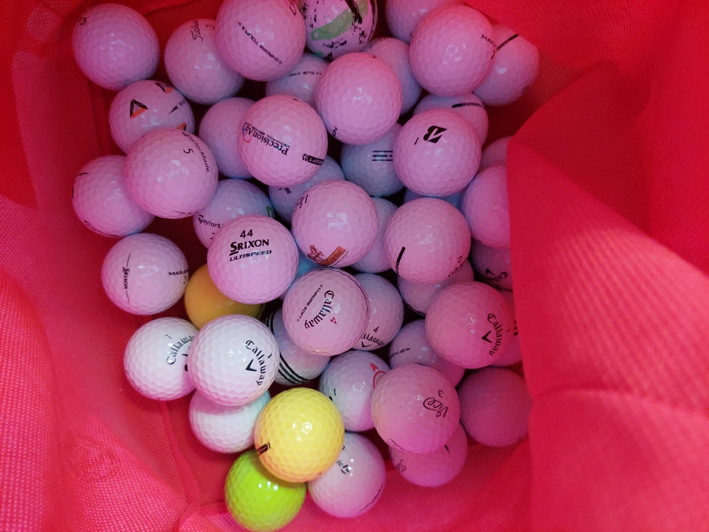 Assortment of 50 Golf Balls - Callaway, Srixon, Vice, TaylorMade