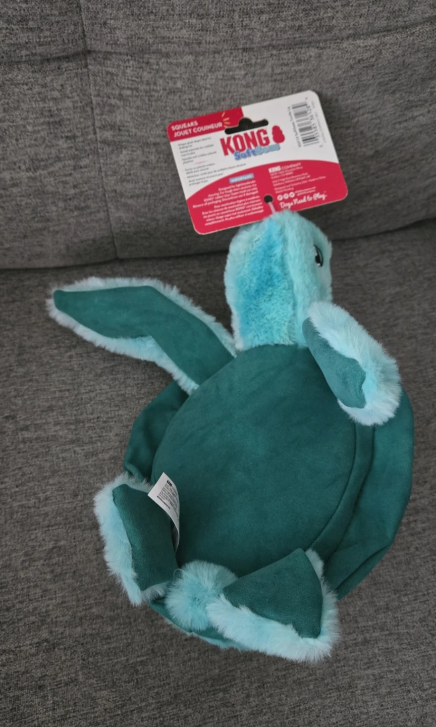 Kong SoftSeas Turtle Plush Squeaker Crinkle Dog Toy - Large - photo 2