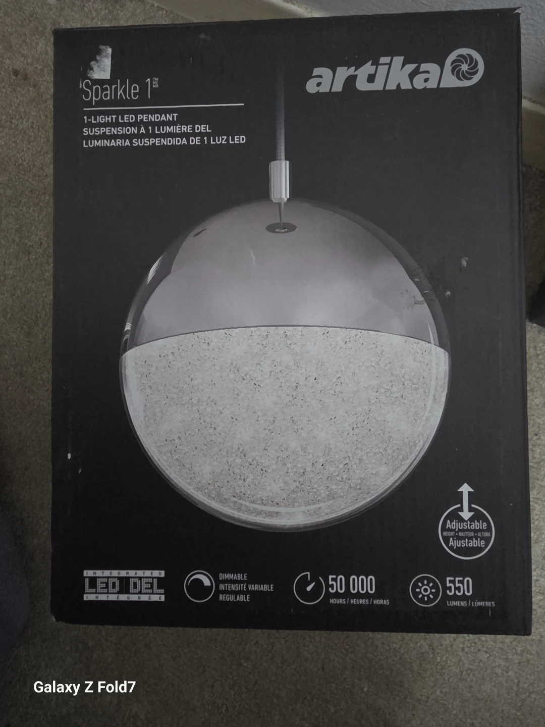 Artika Sparkle 1 Light Pendant Lamp
