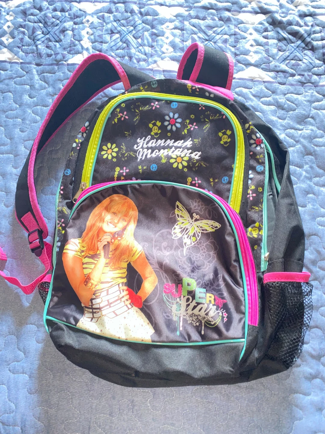 Hannah Montana backpack set with bottles and bag