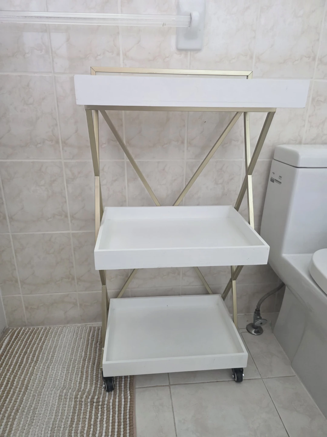 White 3-Tier Rolling Cart - photo 2