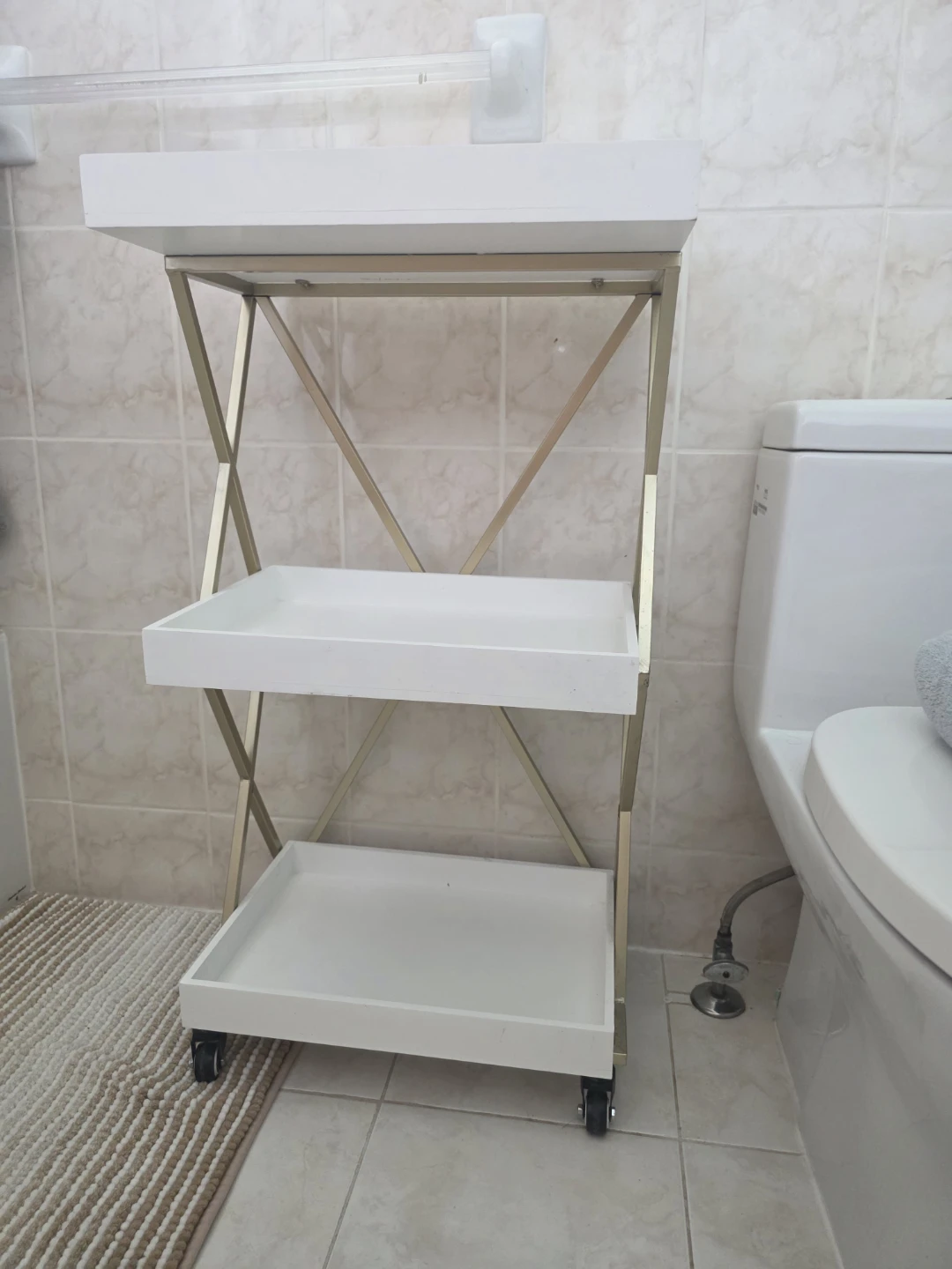 White 3-Tier Rolling Cart - photo 3